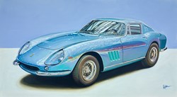 1966 Ferrari 275 GTB by Roz Wilson - Original Painting on Stretched Canvas sized 40x22 inches. Available from Whitewall Galleries